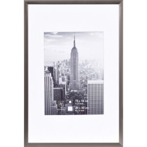 cadre photo gris acier aluminium Manhattan 20x30 cm