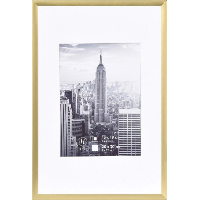 20x30 cm cadre photo aluminium Manhattan en or