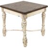 Clayre & Eef 50606 Table dappoint blanche 61x61x64 cm