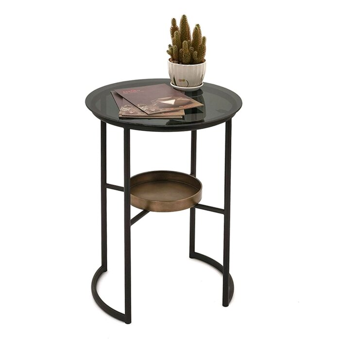 Clayre & Eef 50675 Table dappoint marron Ø 43x55 cm