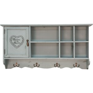 Clayre & Eef 5H0571 Armoire murale bleu 80x15x40 cm