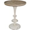 Clayre & Eef 5H0616 Table dappoint brune, blanche Ø 60x76 cm