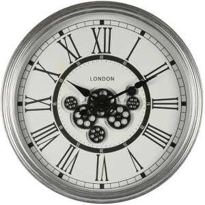 Clayre & Eef 5KL0203 Horloge murale couleur argent...