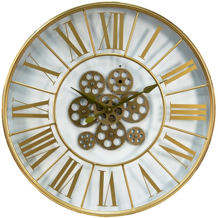 Clayre & Eef 5KL0208 Horloge murale couleur or Ø 60x8 cm