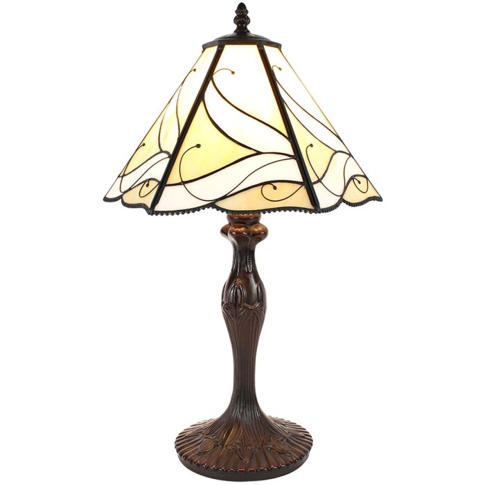 Clayre & Eef 5LL-6189 Lampe de table Tiffany Beige ,Marron Ø 31x43 cm E27-max 1x40W