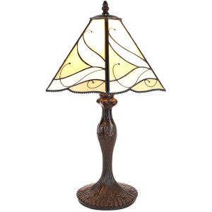 Clayre & Eef 5LL-6189 Lampe de table Tiffany Beige ,Marron Ø 31x43 cm E27-max 1x40W