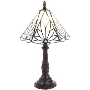 Clayre & Eef 5LL-6191 Lampe de table Tiffany Blanc,...