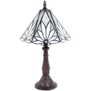 Clayre & Eef 5LL-6191 Lampe de table Tiffany Blanc,...