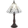 Clayre & Eef 5LL-6191 Lampe de table Tiffany Blanc, Marron Ø 20x34 cm E14-max 1x25W