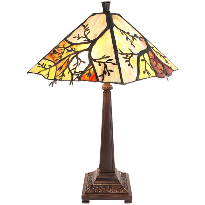 Clayre & Eef 5LL-6226 Lampe de table Tiffany Marron, Beige Ø 36x57 cm E27-max 2x60W