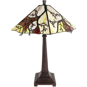 Clayre & Eef 5LL-6226 Lampe de table Tiffany Marron, Beige Ø 36x57 cm E27-max 2x60W