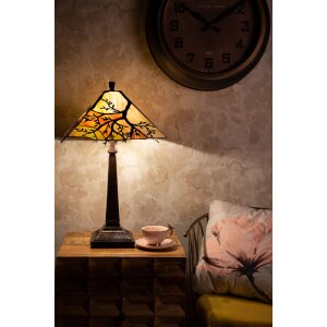 Clayre & Eef 5LL-6226 Lampe de table Tiffany Marron, Beige Ø 36x57 cm E27-max 2x60W