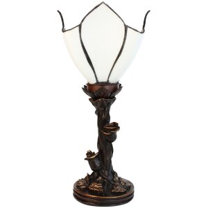 Clayre & Eef 5LL-6231 Lampe de table Tiffany Fleur Blanc