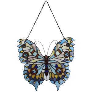 Clayre & Eef 5LL-6236 Tiffany Vitrail Papillon Bleu 40x60 cm