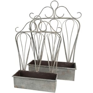 Clayre & Eef 5Y1004 Porte-plantes Gris 49x15x70 cm -