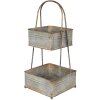 Clayre & Eef 5Y1098 Étagère 2 étages Gris 29x29x66 cm