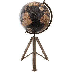 Clayre & Eef 64934 Globe Décoratif Noir, Marron 31x31x67 cm