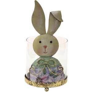 Clayre & Eef 64996 Photophore Lapin bleu, beige...