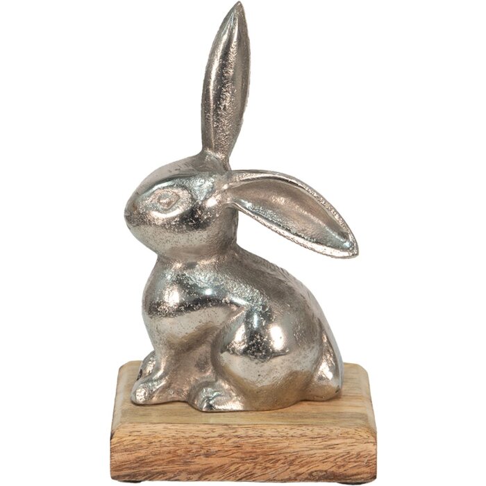 Clayre & Eef 6AL0056M Déco Lapin couleur argent 11x10x20 cm