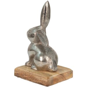 Clayre & Eef 6AL0056M Déco Lapin couleur argent 11x10x20 cm