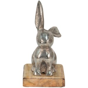 Clayre & Eef 6AL0056M Déco Lapin couleur argent 11x10x20 cm