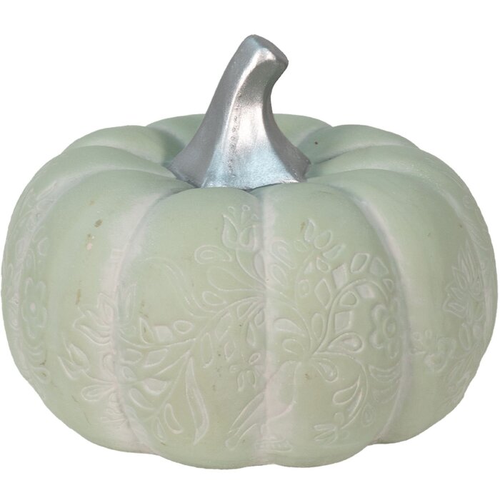 Clayre & Eef 6CE1487 Citrouille décorative Vert, Blanc Ø 23x18 cm