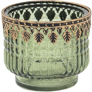 Clayre & Eef 6GL3487 Verre Bougeoir Vert, Marron...