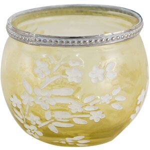 Clayre & Eef 6GL3495 Porte-bougie en verre jaune,...