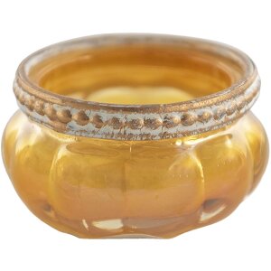 Clayre & Eef 6GL3502 Verre Bougeoir Jaune, Or...