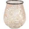 Clayre & Eef 6GL3508 Porte-bougie en verre brun, blanc Ø 15x18 cm