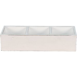 Clayre & Eef 6H1987W Caisse en bois blanc 33x12x7 cm