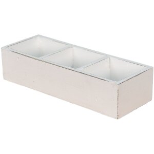 Clayre & Eef 6H1987W Caisse en bois blanc 33x12x7 cm