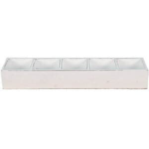 Clayre & Eef 6H1988W Caisse en bois blanc 54x12x7 cm