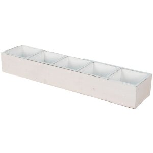 Clayre & Eef 6H1988W Caisse en bois blanc 54x12x7 cm