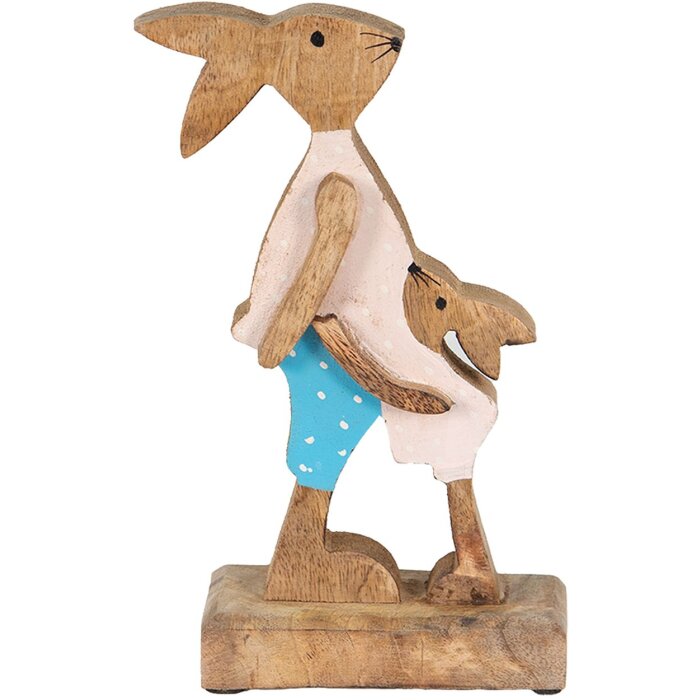 Clayre & Eef 6H2153 Déco Lapin brun, bleu 12x6x22 cm