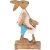 Clayre & Eef 6H2153 Déco Lapin brun, bleu 12x6x22 cm