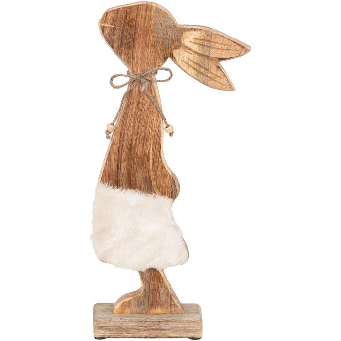 Clayre & Eef 6H2155 Déco Lapin brun, blanc 18x6x40 cm