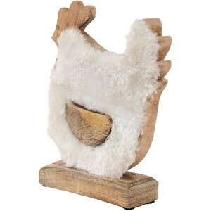 Clayre & Eef 6H2162M Coq décoratif blanc, marron 15x5x19 cm