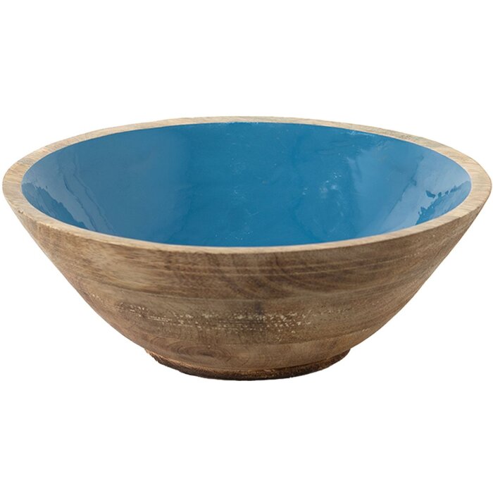 Clayre & Eef 6H2168 Coupe décorative bleue, marron Ø 25x10 cm