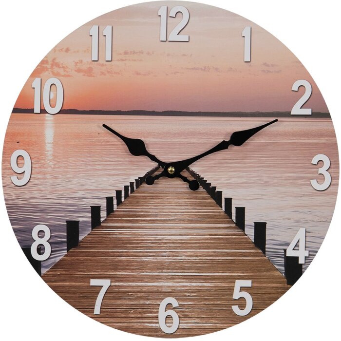 Clayre & Eef 6KL0761 Horloge murale marron Ø 34x4 cm - 1xAA