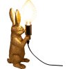 Clayre & Eef 6LMP748 Lampe de table Lapin Doré 13x17x36 cm E27-max 1x60W