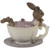 Clayre & Eef 6PR3535 Décoration Lapin rose 10x8x9 cm