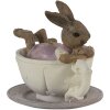 Clayre & Eef 6PR3535 Décoration Lapin rose 10x8x9 cm