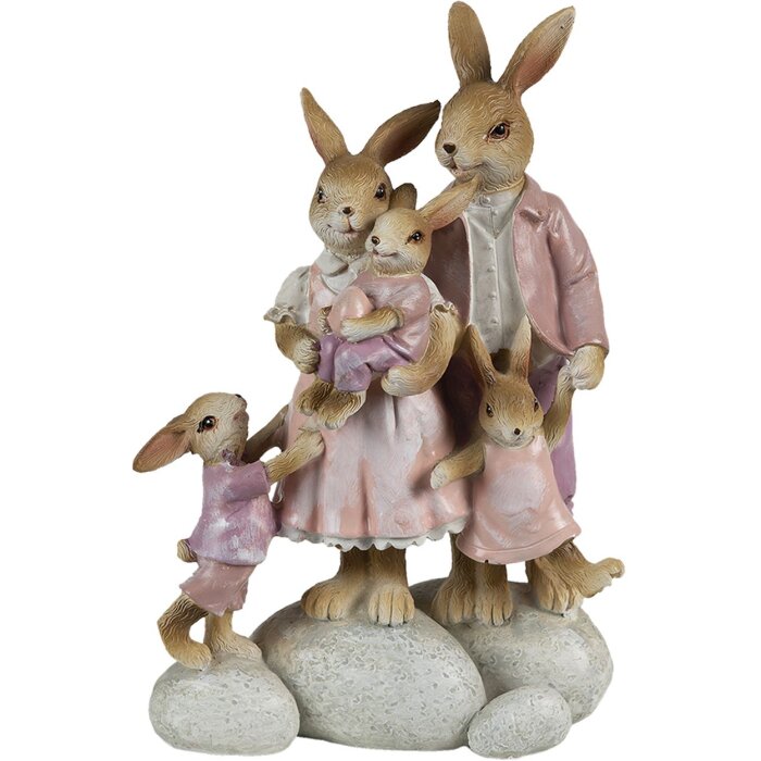 Clayre & Eef 6PR3540 Déco Lapin rose, beige 11x6x18 cm