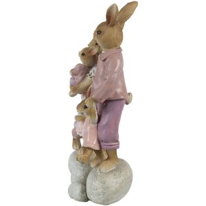 Clayre & Eef 6PR3540 Déco Lapin rose, beige 11x6x18 cm