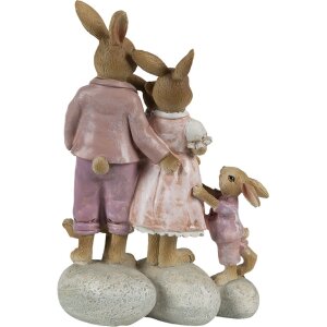 Clayre & Eef 6PR3540 Déco Lapin rose, beige 11x6x18 cm