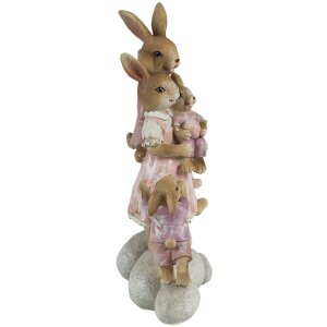 Clayre & Eef 6PR3540 Déco Lapin rose, beige 11x6x18 cm