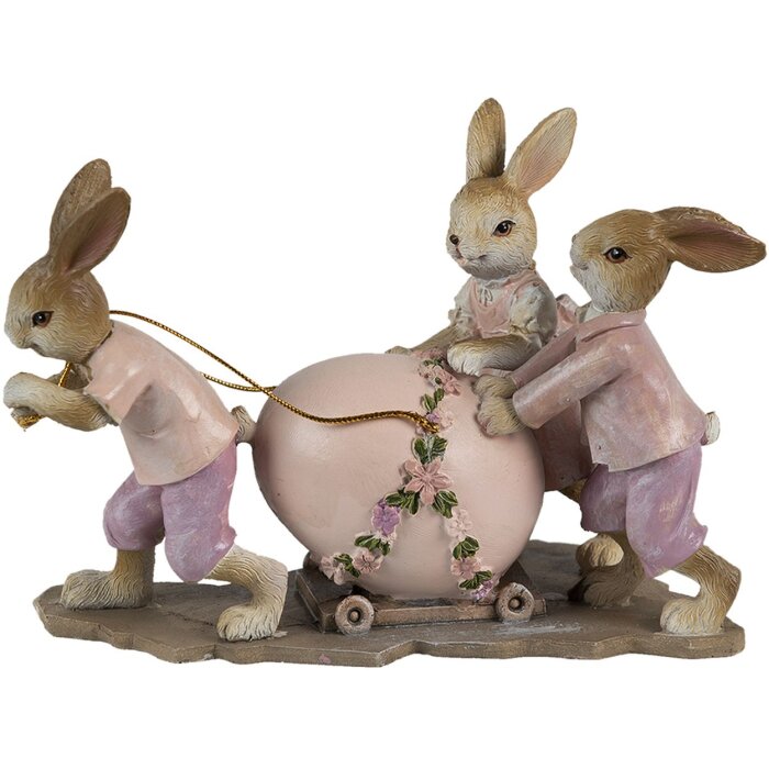 Clayre & Eef 6PR3543 Décor Lapin rose, beige 17x8x11 cm