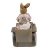 Clayre & Eef 6PR3554 Déco Lapin rose, beige 13x7x12 cm