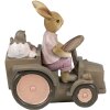 Clayre & Eef 6PR3554 Déco Lapin rose, beige 13x7x12 cm